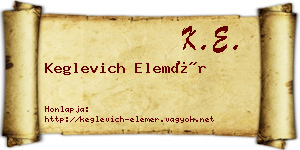 Keglevich Elemér névjegykártya
