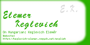 elemer keglevich business card