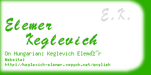 elemer keglevich business card
